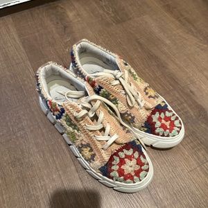 Free People Catch Me If You Can Crochet Sneakers Size 8